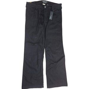 Ariat Womens Forever Black Mid Rise Wide Leg Denim Trousers 33R (35x32) NWT New